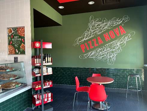The Pizza Nova location at 285 Dunlop St. W, is now remodeled and ready to continue serving its guests in the Barrie, December 15, 2023. Photo credit: Pizza Nova