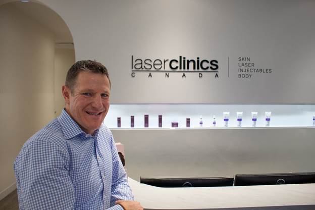 Laser Clinics Canada's Toby Milton, the newly appointed managing director for the franchise company. He's pictured visiting a Laser Clinics Canada location in December 2023.