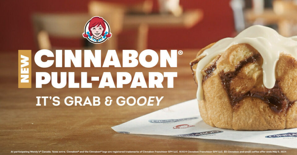 Wendy’s New Cinnabon® Pull-Apart is now Available in Canada All Day (CNW Group/Wendy's Restaurants of Canada)