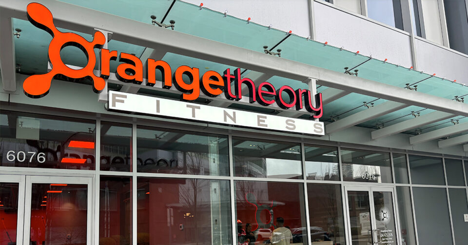 Orangetheory Fitness sign outside of Orangetheory Fitness location